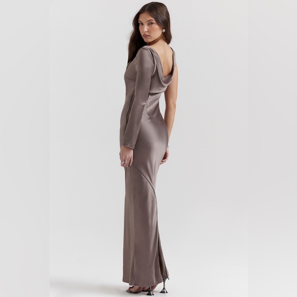 HOUSE OF CB CATIANA one sleeve smoke maxi dress